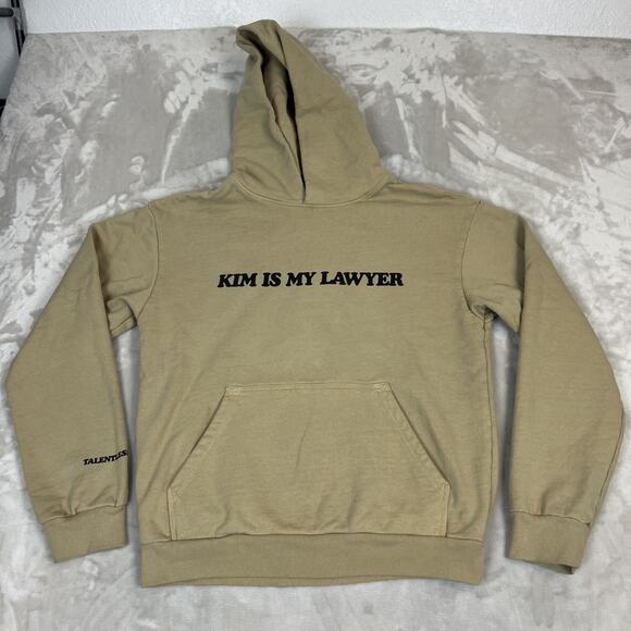 Talentless Hoodie Adult Medium Tan Kim Is My Lawyer Heavyweight Pullover Cotton - Picture 1 of 8